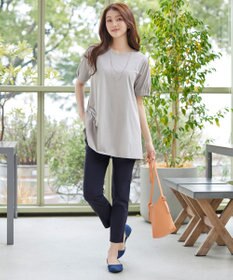 Tiaclasse L 麻混ストレッチテーパードパンツ