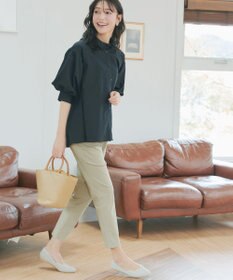 Tiaclasse L 麻混ストレッチテーパードパンツ