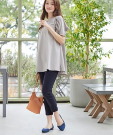 Tiaclasse L 麻混ストレッチテーパードパンツ