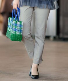 Tiaclasse L 麻混ストレッチテーパードパンツ