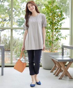 Tiaclasse L 麻混ストレッチテーパードパンツ