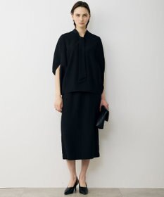 ICB 【先行予約】 FluidBackSatin ドルマンスリーブボウタイブラウス