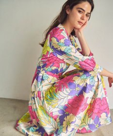 GRACE CONTINENTAL フラワープリントテーラーワンピース