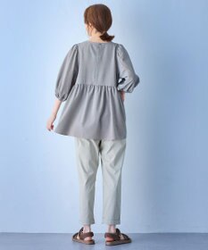 ANY 【WEB限定/洗濯機可】サッカーギャザーペプラムブラウス