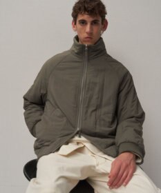 ATON MAT AIRY NYLON | ウールパテッドスタンドジャケット - UNISEX
