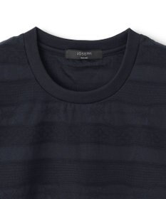 JOSEPH HOMME 新柄【ストレッチ/洗える】ジャガードボーダー　クルーネックTシャツ