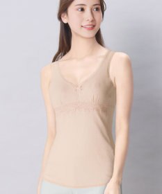 Wing カップ付きタンクトップ 綿100％(身生地) さらっと快適 【綿100％ メッシュタイプ】 ブラトップ 3Lまで対応 大きいサイズ EL6185 ウイング／ワコール