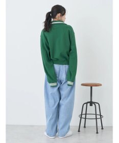 earth music&ecology ハーフＺＩＰサークルロゴ刺繍裏毛プルオーバー