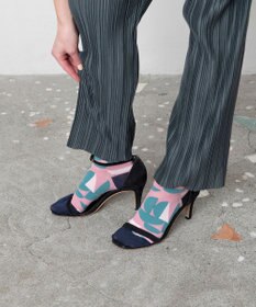 TRICOTE ジオメトリック柄 メッシュソックス