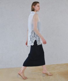 BEIGE， NADIA / 異素材ライン ストレッチニットスカート