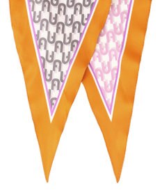 MOONBAT FURLA シルク100% モノグラム柄 菱形スカーフ