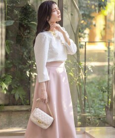 組曲 L 【KUMIKYOKU NAVY】フラワージャガード ブラウス