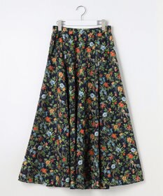 J.PRESS LADIES S スパンボタニカル プリント ロング フレア スカート