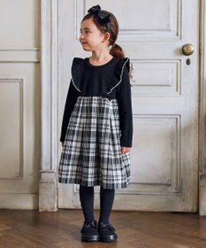 ANY KIDS チェック柄 ドッキング ワンピース