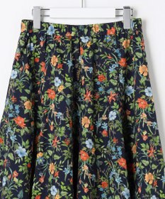 J.PRESS LADIES S スパンボタニカル プリント ロング フレア スカート