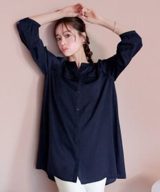 Tiaclasse L 【洗える】ヴィンテージサテンタックシャツチュニック