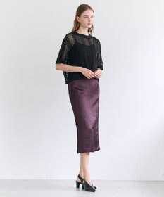 BEIGE， ATACAM / パターンメッシュ ハーフニット