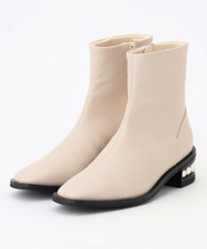 組曲 【23.5cm~24cm】パールヒールミドルブーツ