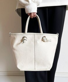 Hekhèr Le Style de Vie 【日本製 / 2WAY】コットンキャンバス×シュリンクレザー ノットハンドバッグ medium