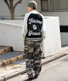 WEGO 【ユニセックス着用ITEM】グラフィックZIPニットブルゾン