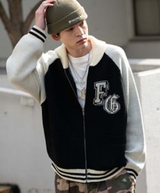 WEGO 【ユニセックス着用ITEM】グラフィックZIPニットブルゾン