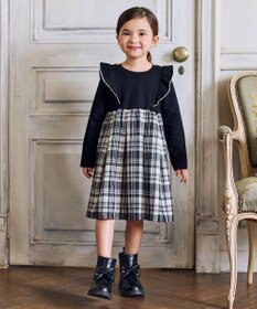 ANY KIDS チェック柄 ドッキング ワンピース