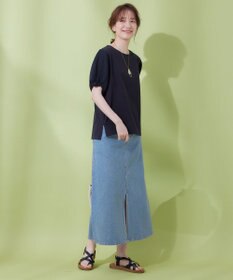 ANY L 【吸水速乾/UVケア】ミニサッカーコンビ袖ボリュームカットソー