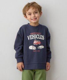 ANY KIDS 車プリント 裏毛トレーナー