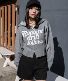 WEGO グラフィックジャガードニットZIPパーカー