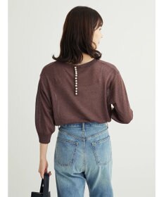 Green Parks ・ＥＬＥＮＣＡＲＥ　ＤＵＥバックパールシアー５分ニット