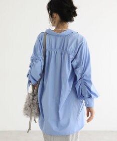 Green Parks イージーケア袖シャーリングシャツ