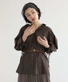 Green Parks イージーケア袖シャーリングシャツ