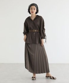 Green Parks イージーケア袖シャーリングシャツ