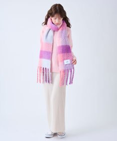 MOONBAT estaa ボリュームマフラー カラーブロック／手洗い可