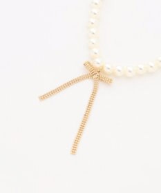 組曲 センターリボンイミテーションパール ネックレス