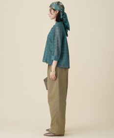 自由区 S ジオメトリックレース ブラウス