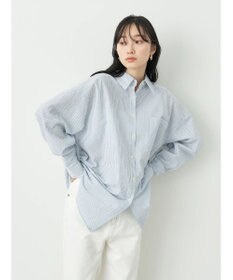 earth music&ecology サッカーストライプボーイズライクシャツ