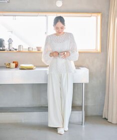 #Newans 【洗濯機可/しわになりにくい】ベリーワイドパンツ