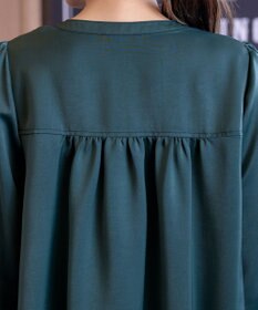 Tiaclasse L 【洗える】ヴィンテージサテンタックシャツチュニック