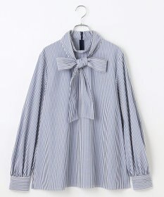 #Newans 【洗濯機可】ステッチデザインリボンタイブラウス