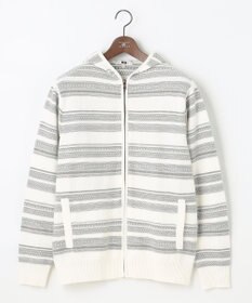 JOSEPH ABBOUD 【柔らかな肌触り】洗える！コットンブークレーニットパーカー