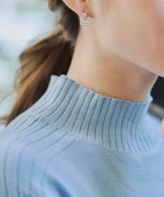 Tiaclasse L 【洗える】配色ハイネックニットトップス