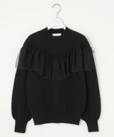 ANY SIS 【洗える】フリルチュールコンビ ニット