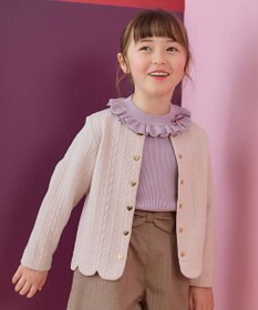 ANY KIDS ふくれ ジャガード カーディガン