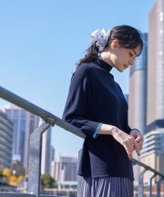 Tiaclasse L 【洗える】配色ハイネックニットトップス