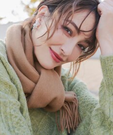 Tiaclasse 【ウール100%】フリンジ付きマフラー