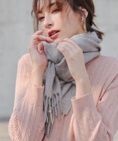 Tiaclasse 【ウール100%】フリンジ付きマフラー