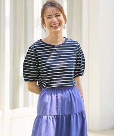 ANY SIS 【汗ジミ防止・UVケア】アーモンドスリーブ カットソー