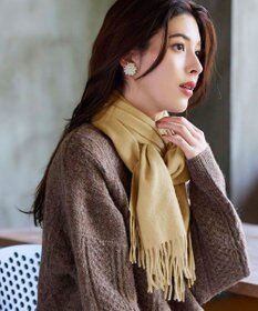 Tiaclasse 【ウール100%】フリンジ付きマフラー