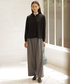 J.PRESS LADIES 【洗える】ANASTASIA milled ツータック ワイド パンツ